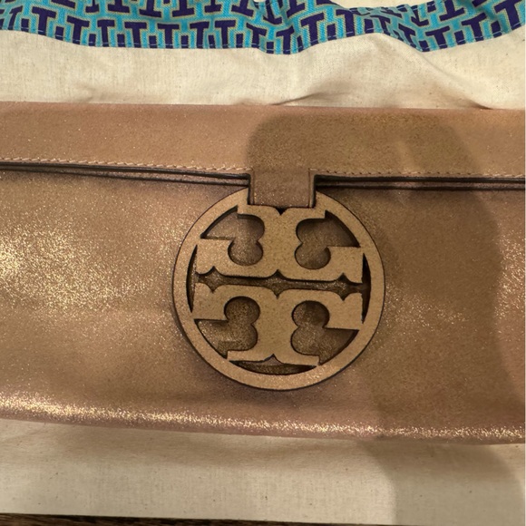 Tory Burch Miller Rose Gold Metallic Clutch - Picture 5 of 5